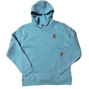 Carhartt Boys Size XL 18-20 SkyBlue Graphic Sweatshirt W/Hood NWT